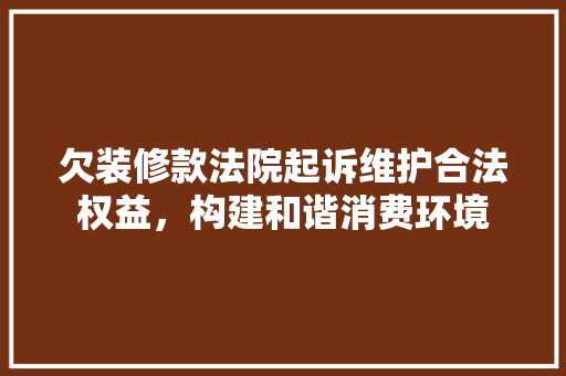 欠装修款法院起诉维护合法权益，构建和谐消费环境  第1张