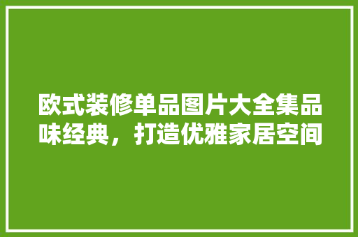 欧式装修单品图片大全集品味经典，打造优雅家居空间