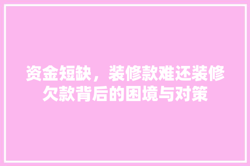 资金短缺，装修款难还装修欠款背后的困境与对策  第1张