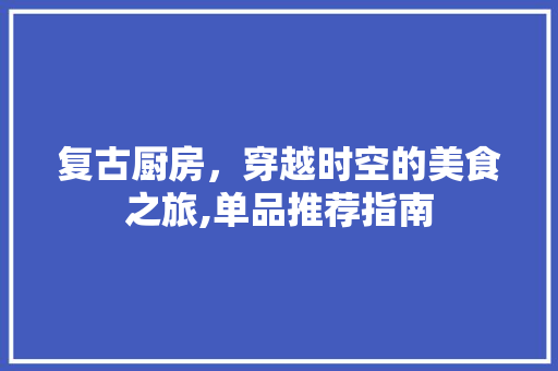 复古厨房，穿越时空的美食之旅,单品推荐指南