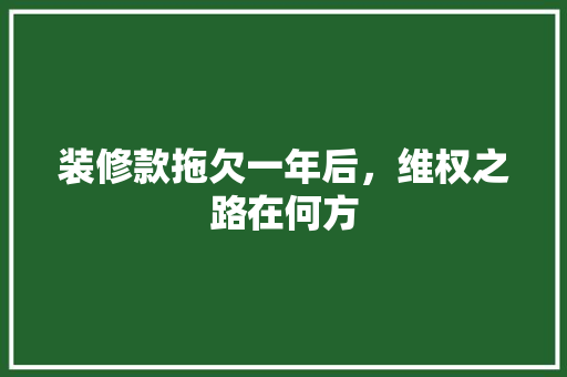 装修款拖欠一年后，维权之路在何方