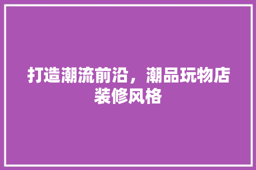 打造潮流前沿，潮品玩物店装修风格