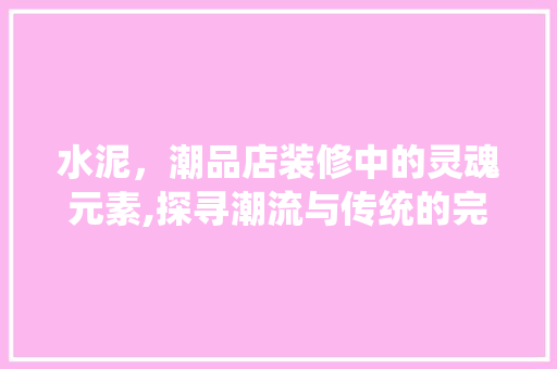 水泥，潮品店装修中的灵魂元素,探寻潮流与传统的完美融合