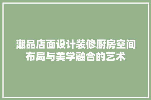 潮品店面设计装修厨房空间布局与美学融合的艺术