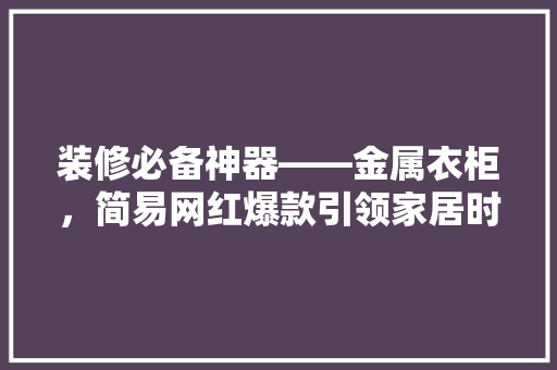 装修必备神器——金属衣柜，简易网红爆款引领家居时尚潮流