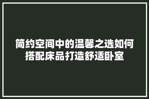 简约空间中的温馨之选如何搭配床品打造舒适卧室