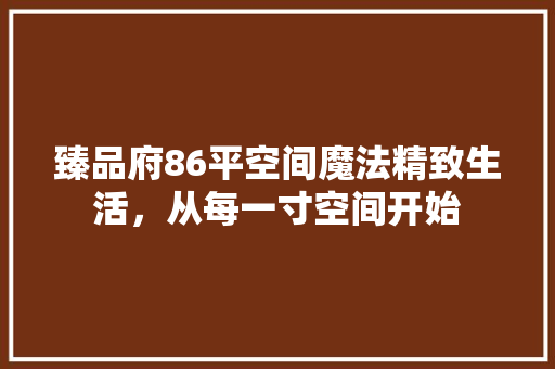 臻品府86平空间魔法精致生活，从每一寸空间开始