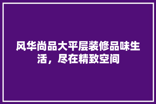 风华尚品大平层装修品味生活，尽在精致空间