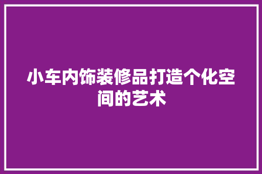 小车内饰装修品打造个化空间的艺术
