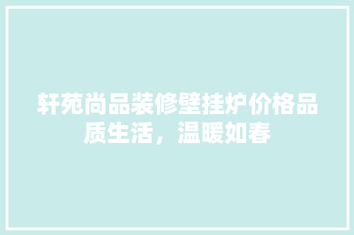 轩苑尚品装修壁挂炉价格品质生活，温暖如春  第1张